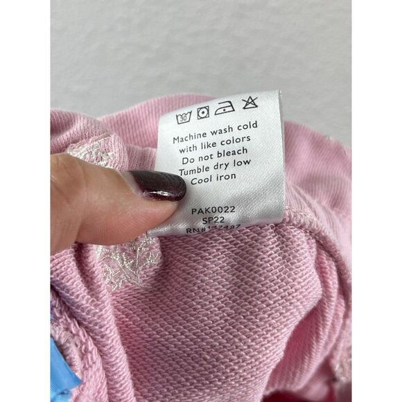 Draper James Bobbie Pull On +Sweatpants Jogger Pants Pink Embroidered Viola XXL - Picture 9 of 10